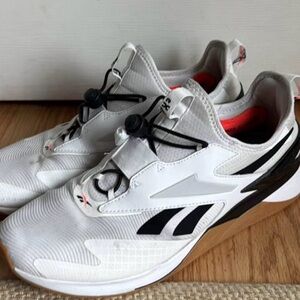 Froning Nano x3 Reebok White and Black Athletic CrossFit Shoes